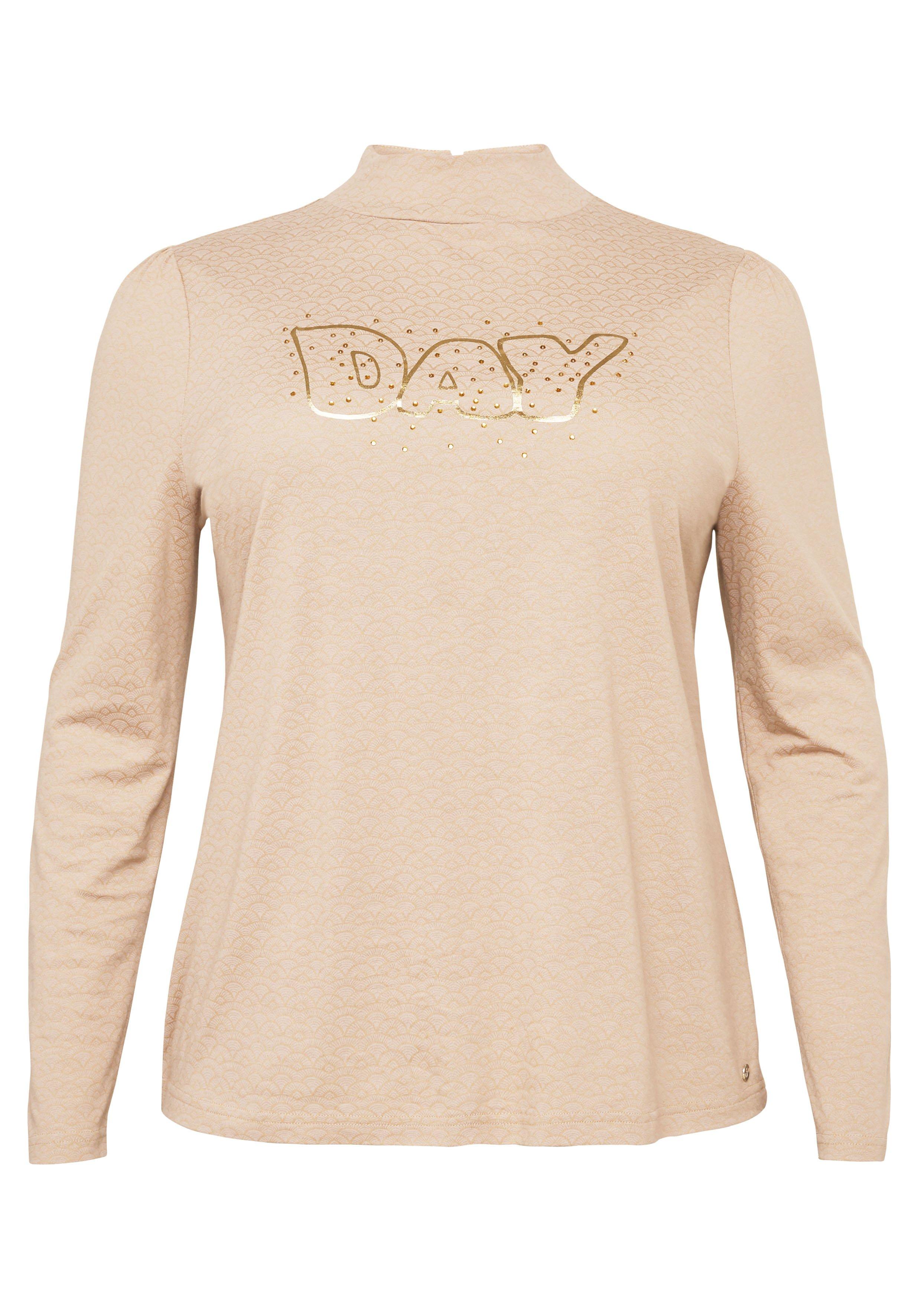 Shirt mit Frontdruck und Stehkragen