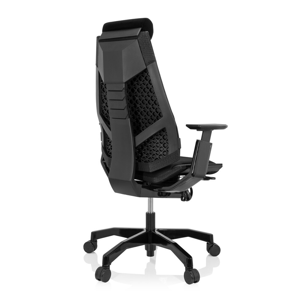 High End Bürostuhl GENIDIA BLACK Stoff mit Armlehnen hjh OFFICE