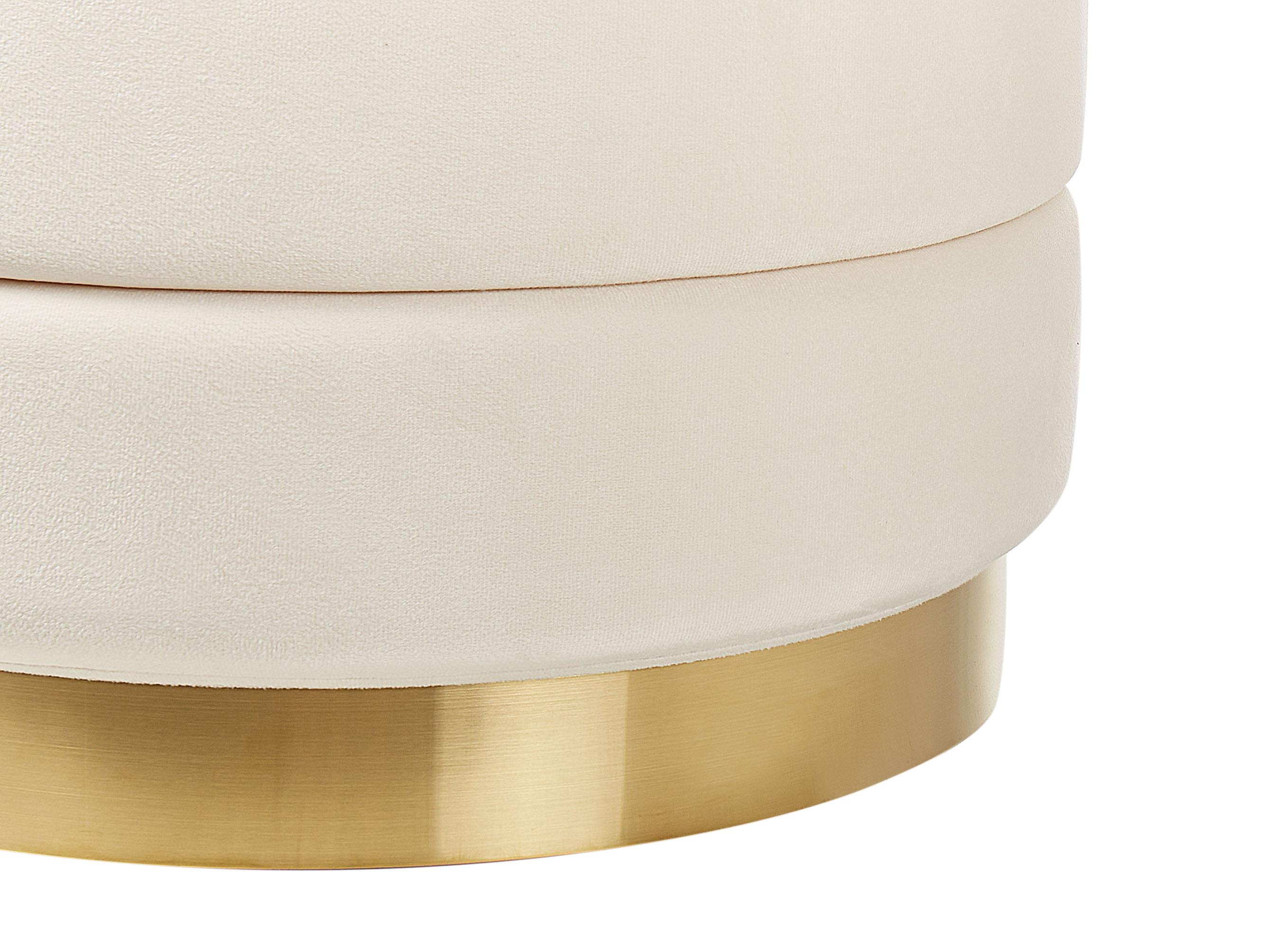 Set van 2 opbergpoefs GARLAND Fluweel Lichtbeige