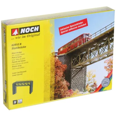 NOCH 62810- Stahlbrücke mit Brückenköpfen, N