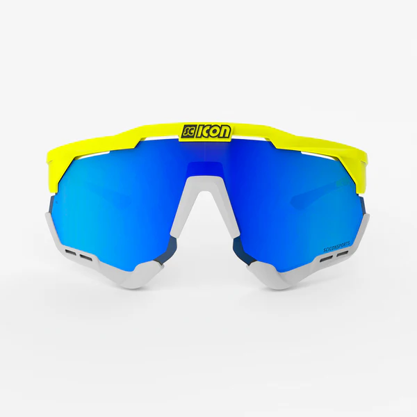 Scicon Aeroshade XL cykelbriller yellow fluo/multimirror blå