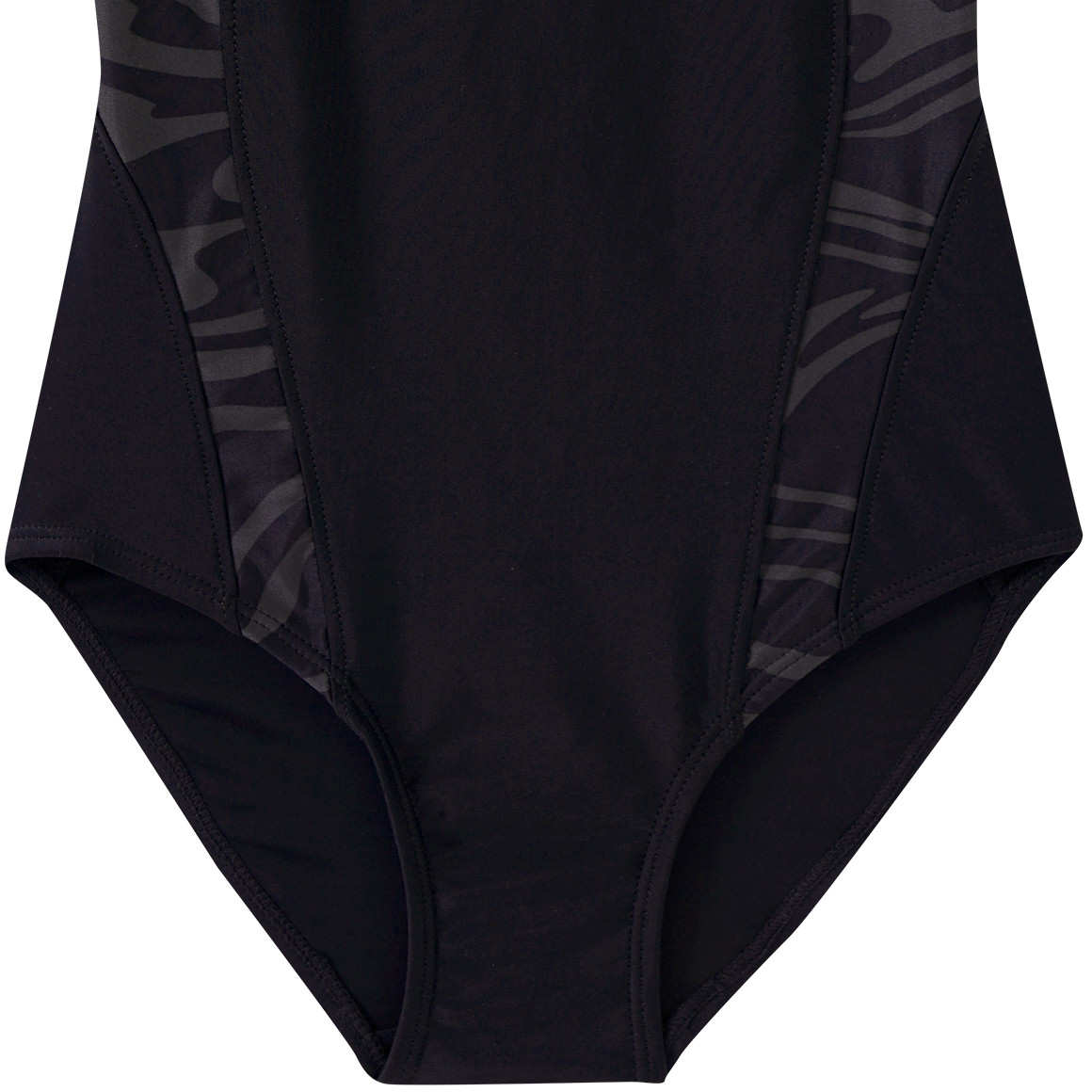 Beatwear Mädchen Sport-Badeanzug mit Ringerrücken schwarz