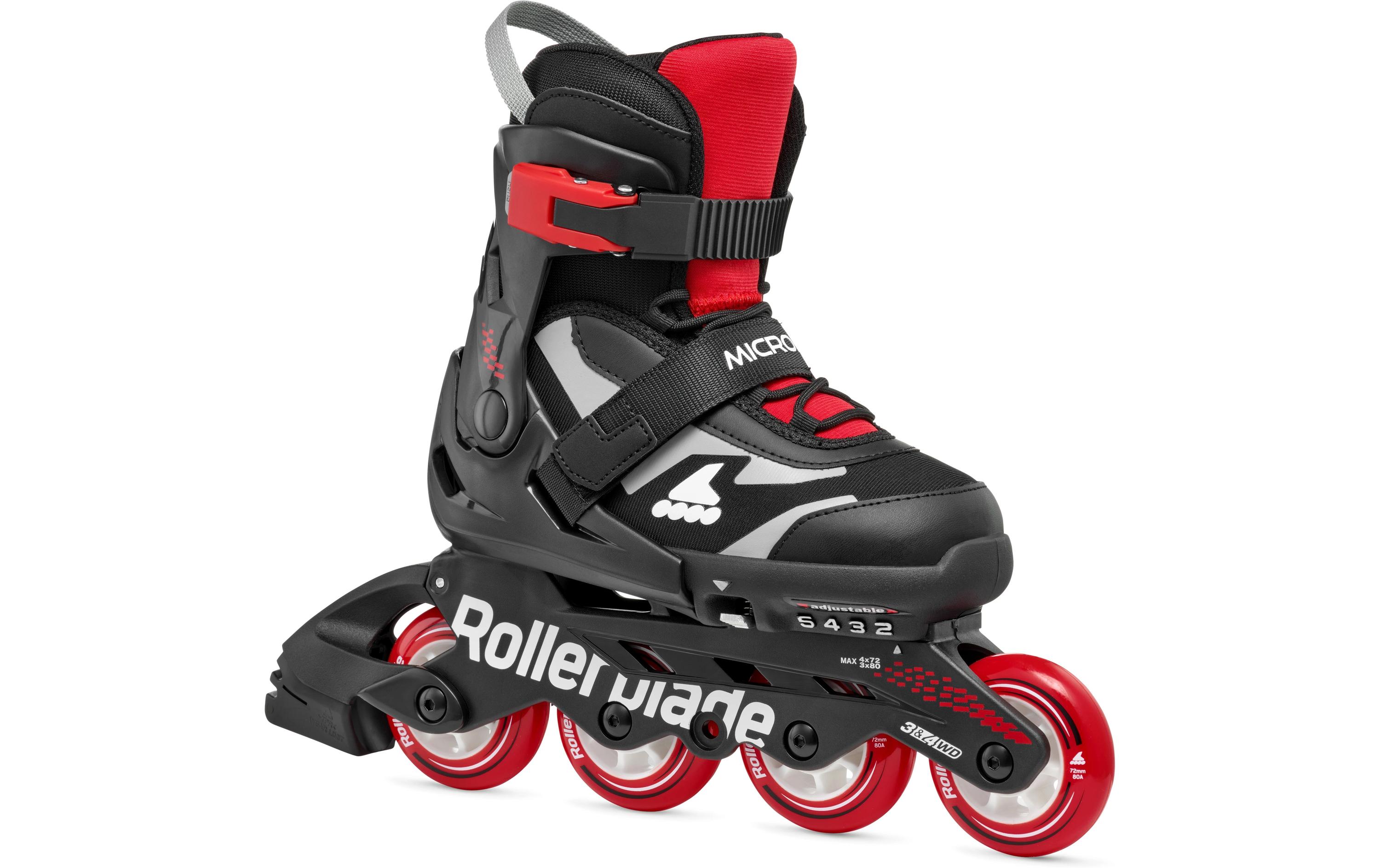 Inline-Skates Microblade Schwarz/Rot, 33-36.5Verstellbare Inline-Skates für Kinder