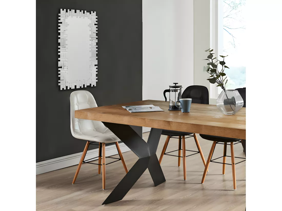 Miroir en inox - L. 57 x H. 120 cm - Argenté - LOLA