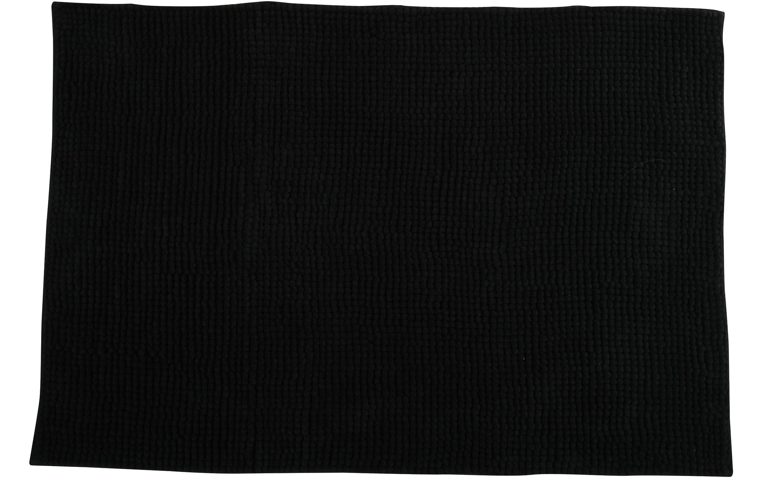 Badteppich Chenille 40 x 60 cm, SchwarzBadematte mit rutschfester Unterseite