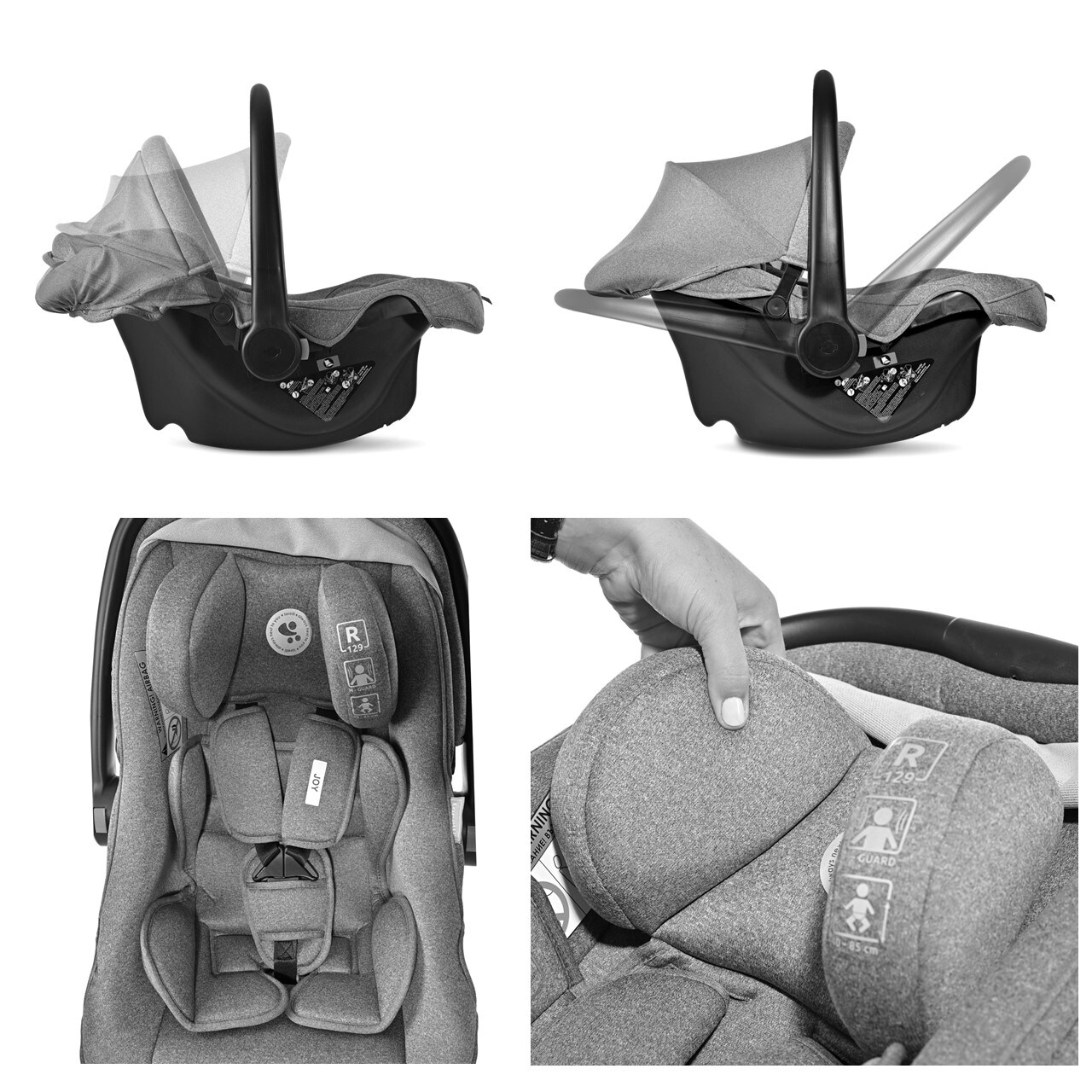 Lorelli Babyschale i-Size Joy (40 - 87 cm) verstellbar, Faltdach, Memory-Schaum grün