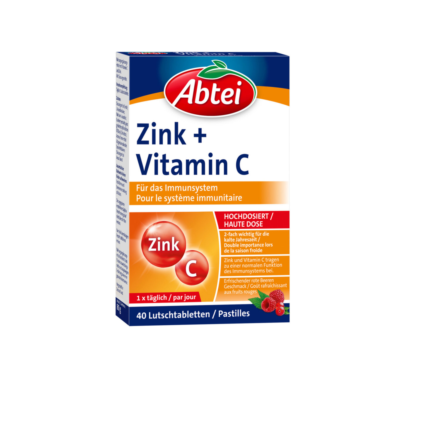 Abtei Zink + Vitamin C 40 Lutschtabletten