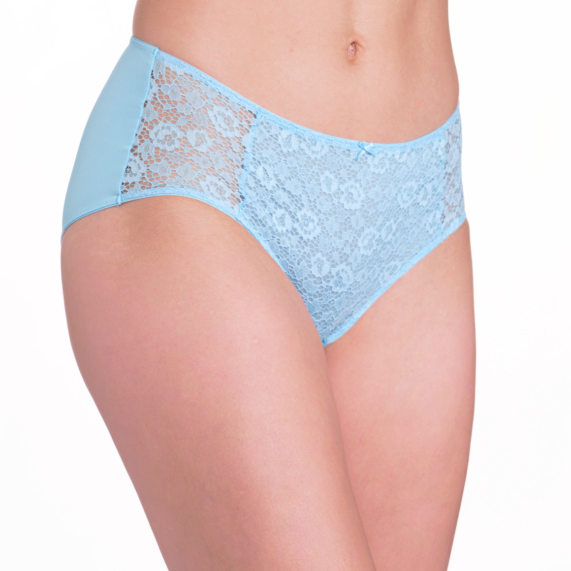 Gina Benotti 2 Damen Pantys aus Mikrofaser hellblau / weiss