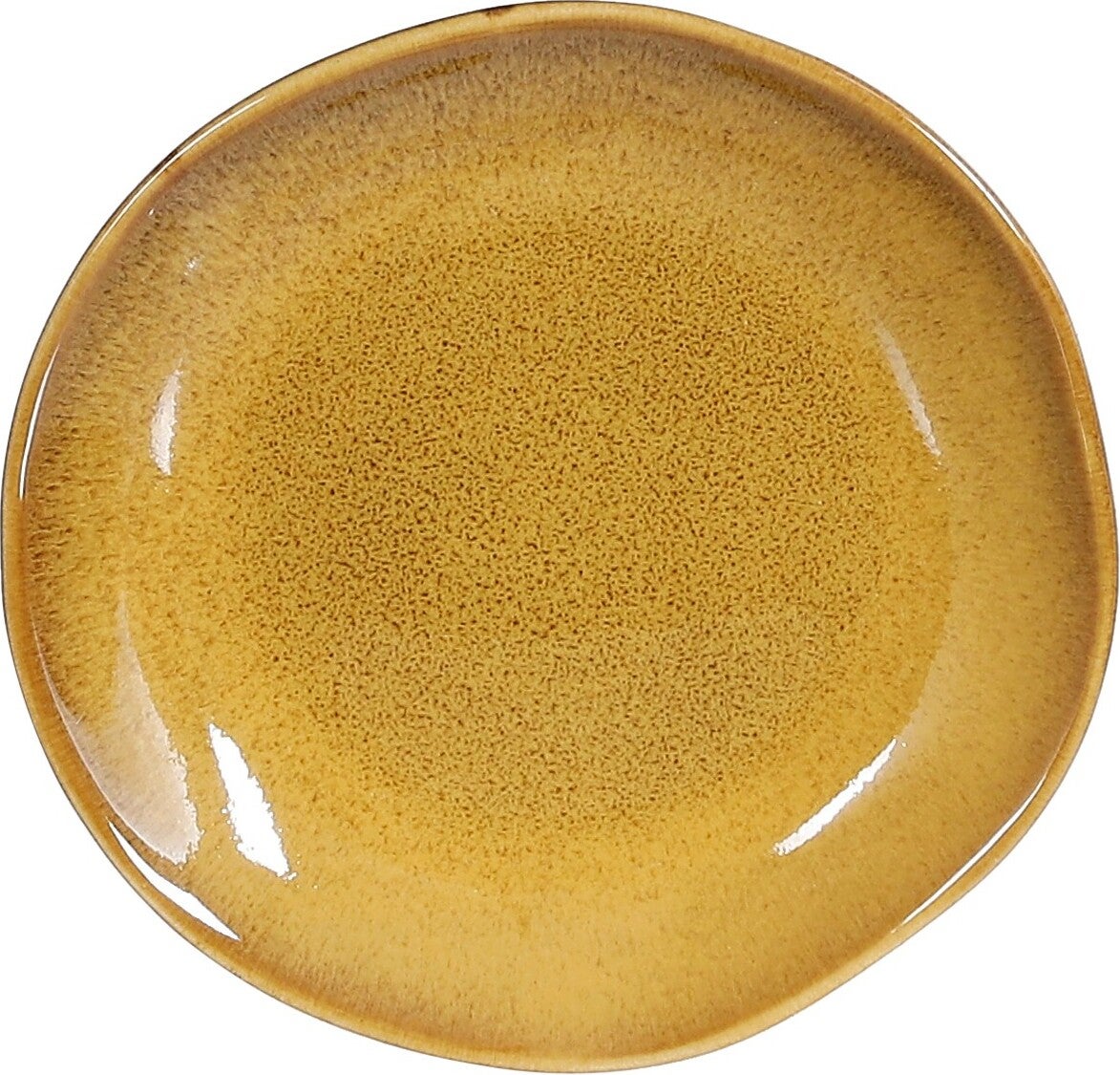 Mica Decorations gebaksbord Tabo geel D 14 H 1,5 cm