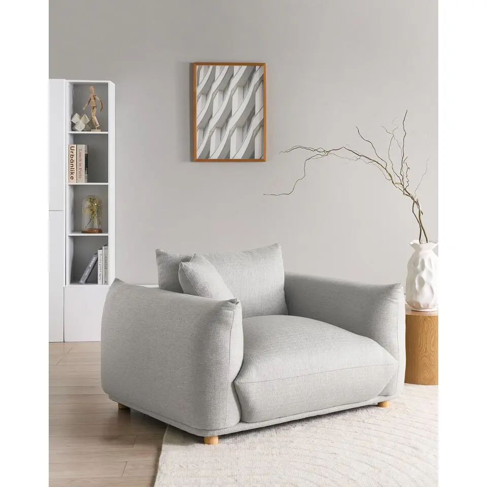 LUVOS - Fauteuil - Lichtgrijs - Stof