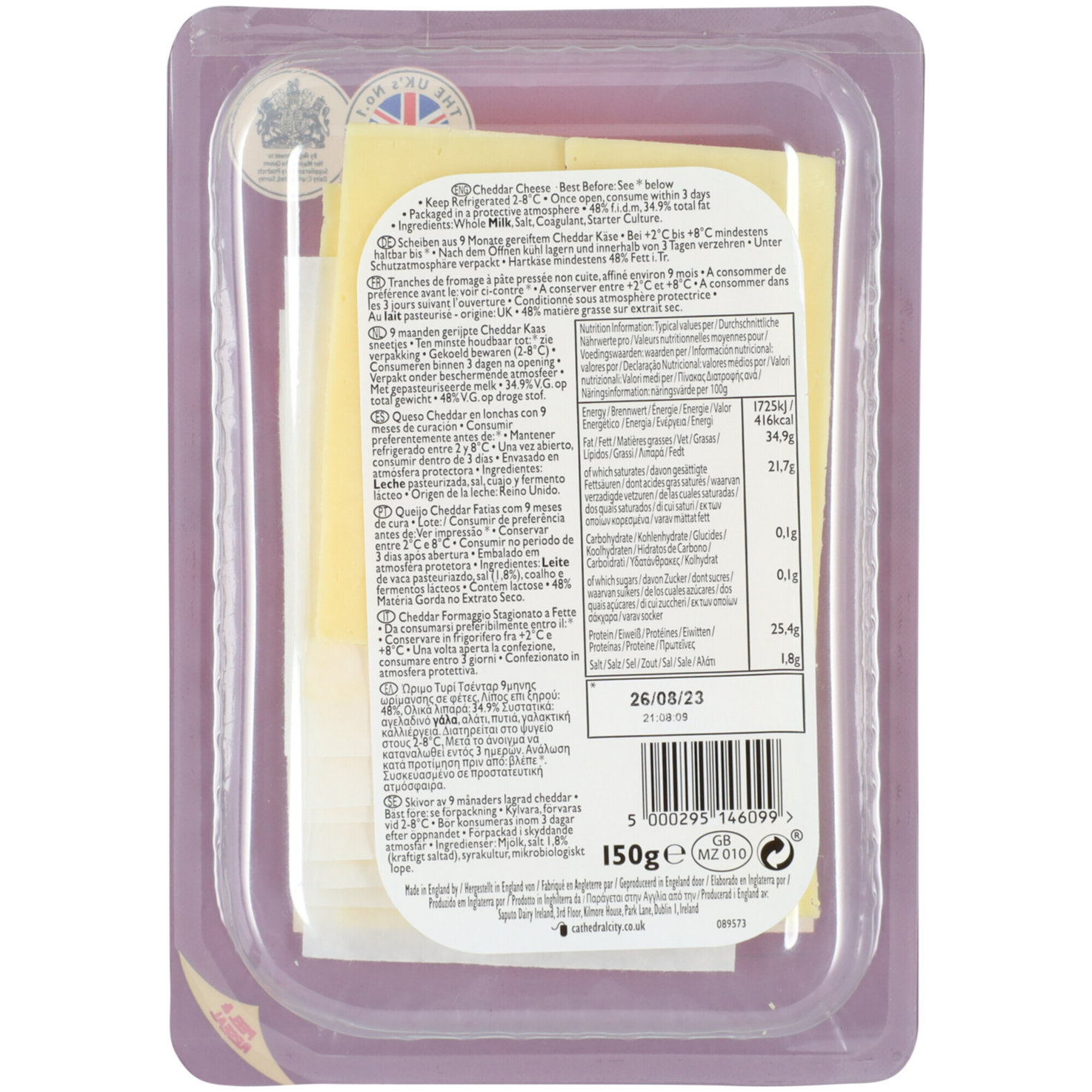 Cathedral City Cheddar Käsescheiben 8 Stück