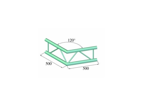 Alutruss BILOCK BQ2-PAC22V 2-punkts traverse Hjørne 120 °