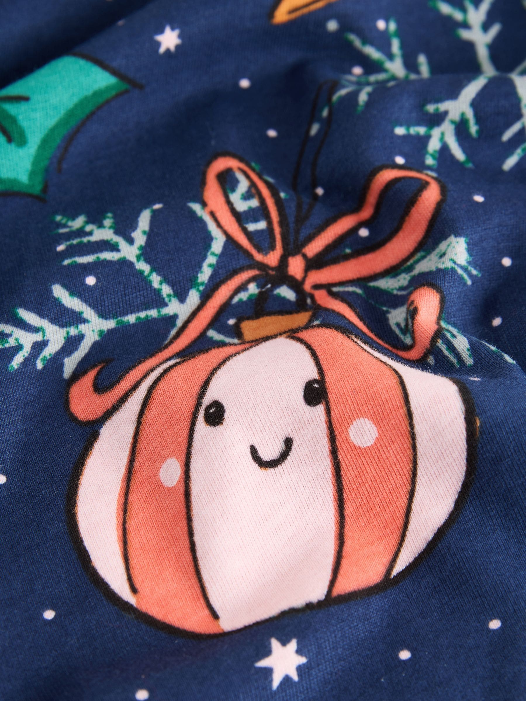 Marineblauw met pudding - Bijpassende familie Kerstmis Pyjama's met Lange mouwen