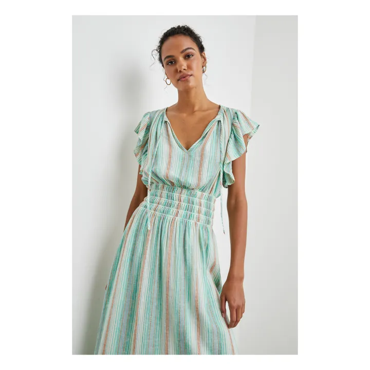 Rails Robe Iona Rayures Lin | Vert d'eau