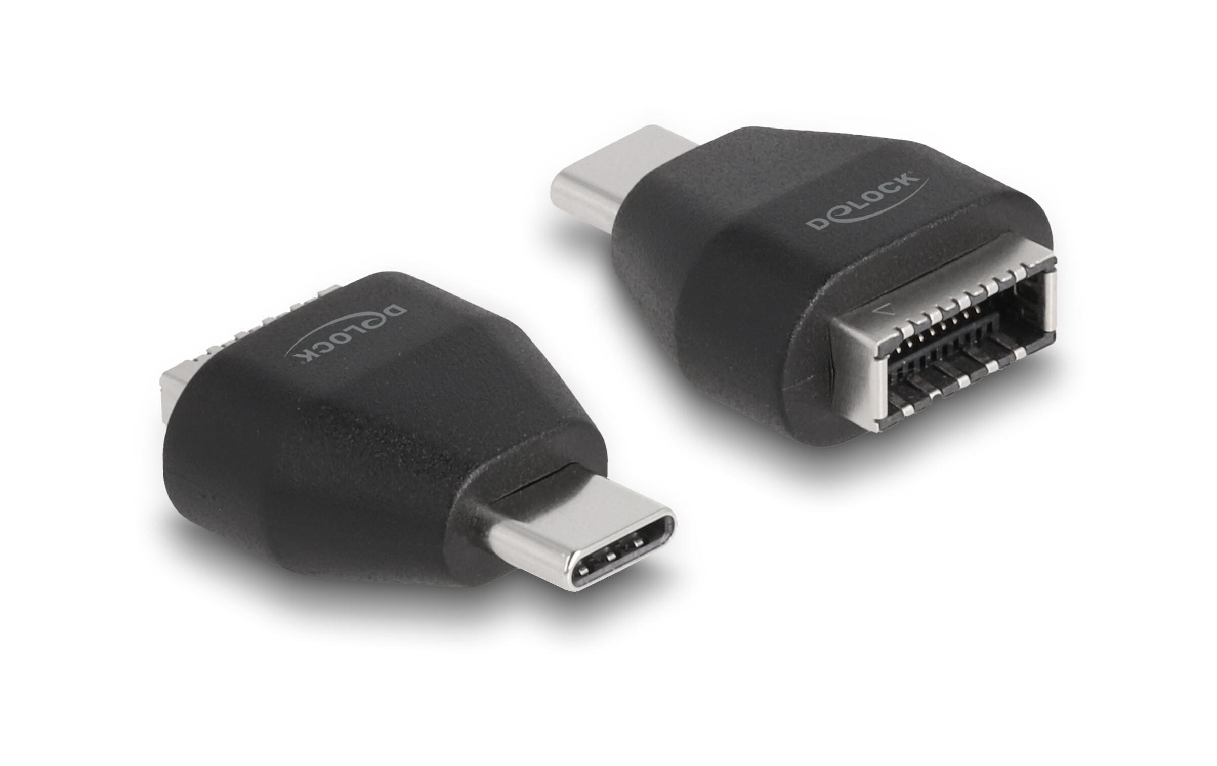 USB-Adapter 3.2 USB-C Stecker - USB Key-ADelock Adapter USB Type-C Stecker zu USB 3.2 Key A Buchse schwarz