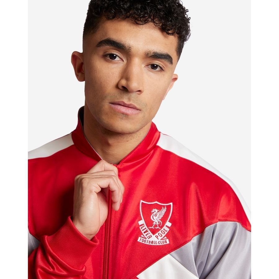 Liverpool Haut d'Entraînement 88/89 Full Zip - Rouge/Blanc