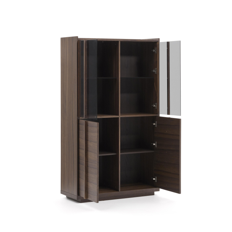 Kave Home Onix vitrine kast 101x170 walnoot