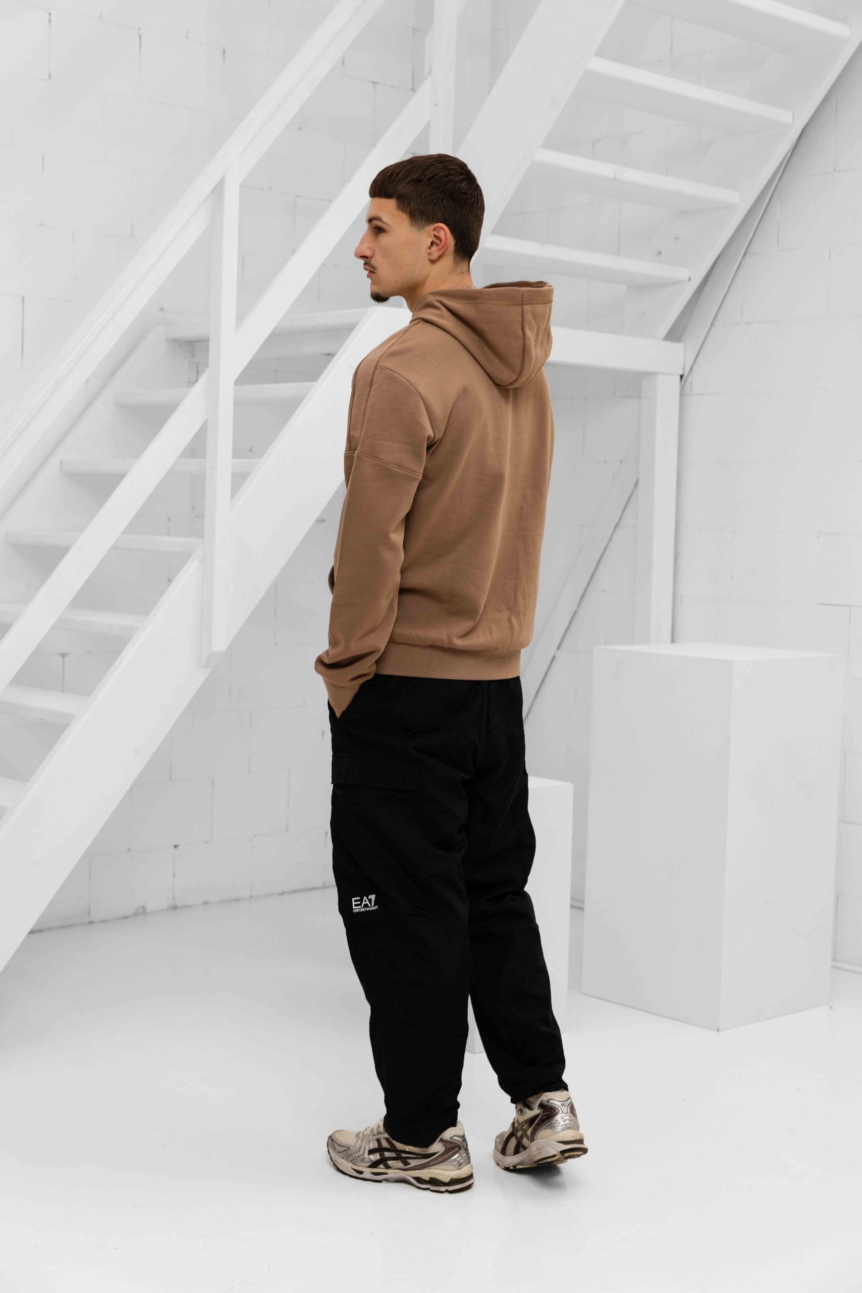 EA7 Emporio Armani 6DPM18 Hoodie Heren Lichtbruin