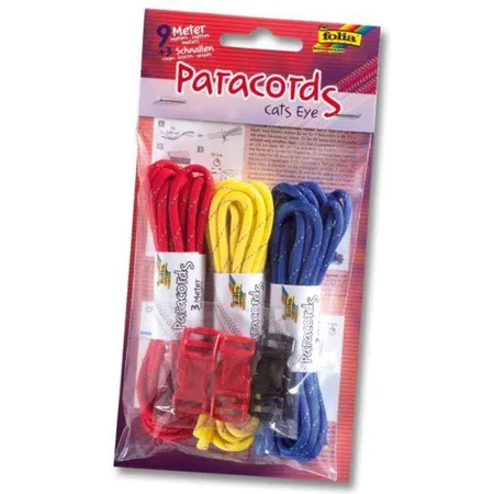 Folia Paracord Set Cats Eye, 3 Schnüre à 3 m und 3 Verschlüsse