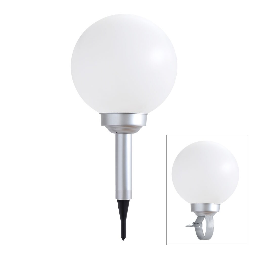 LED Solarleuchte, Kugel weiß, DM 15 cm, H42,5 cm