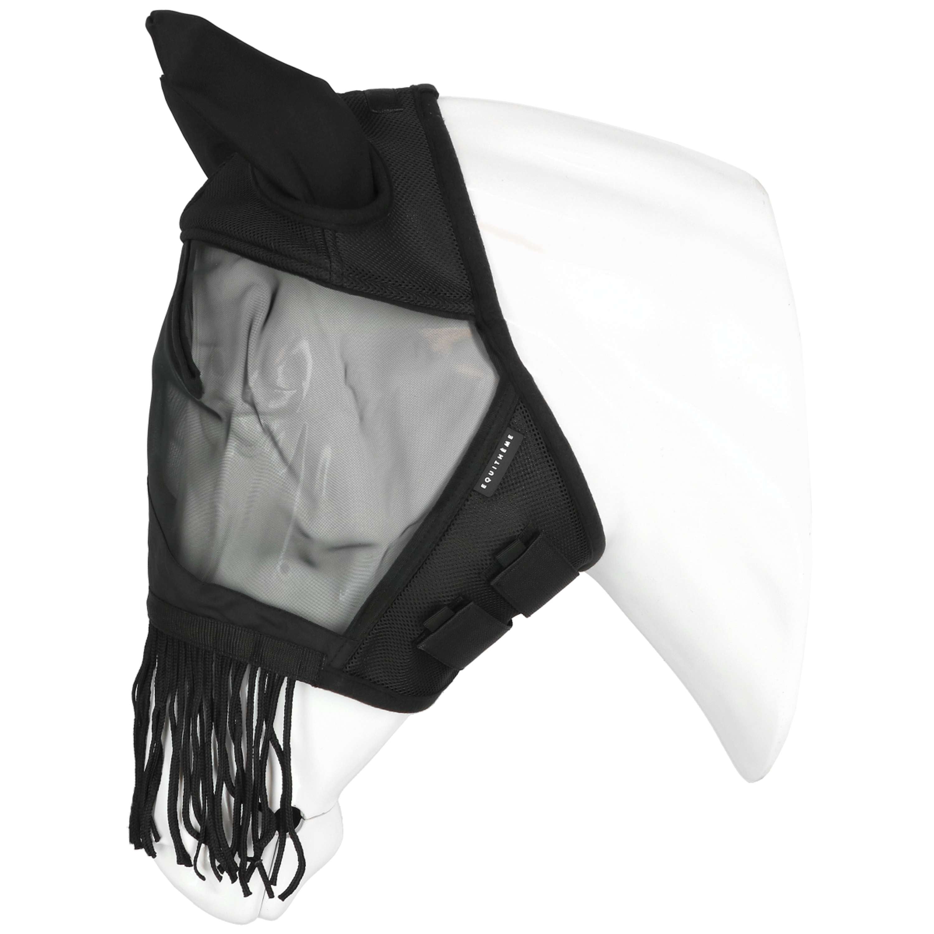 EQUITHÈME Vliegenmasker Franges met UV-Bescherming Zwart