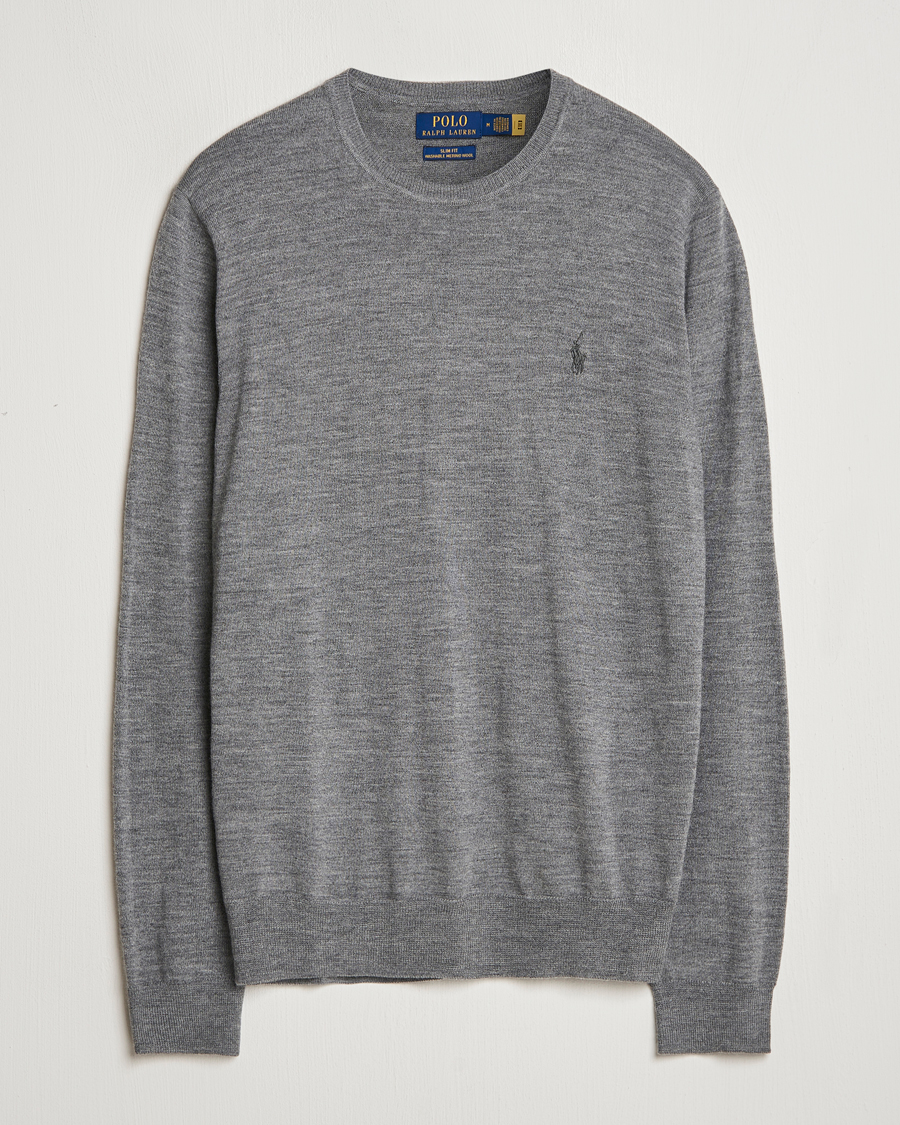 Polo Ralph Lauren Merino Crew Neck Pullover Fawn Grey Heather