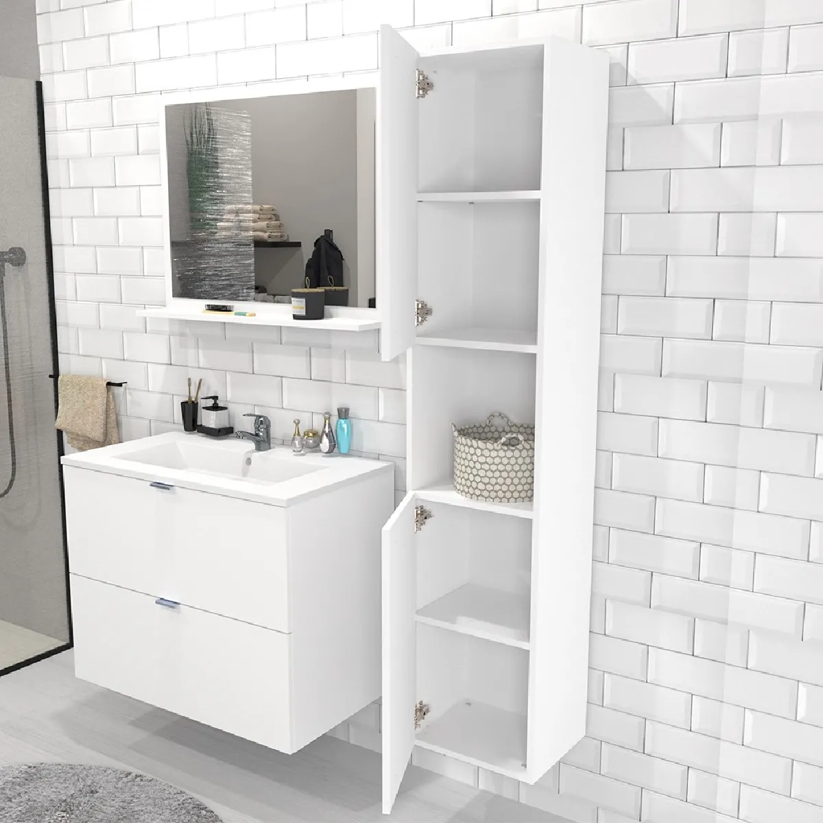 Le Quai Des Affaires Colonne 2 portes 1 niche - Blanc