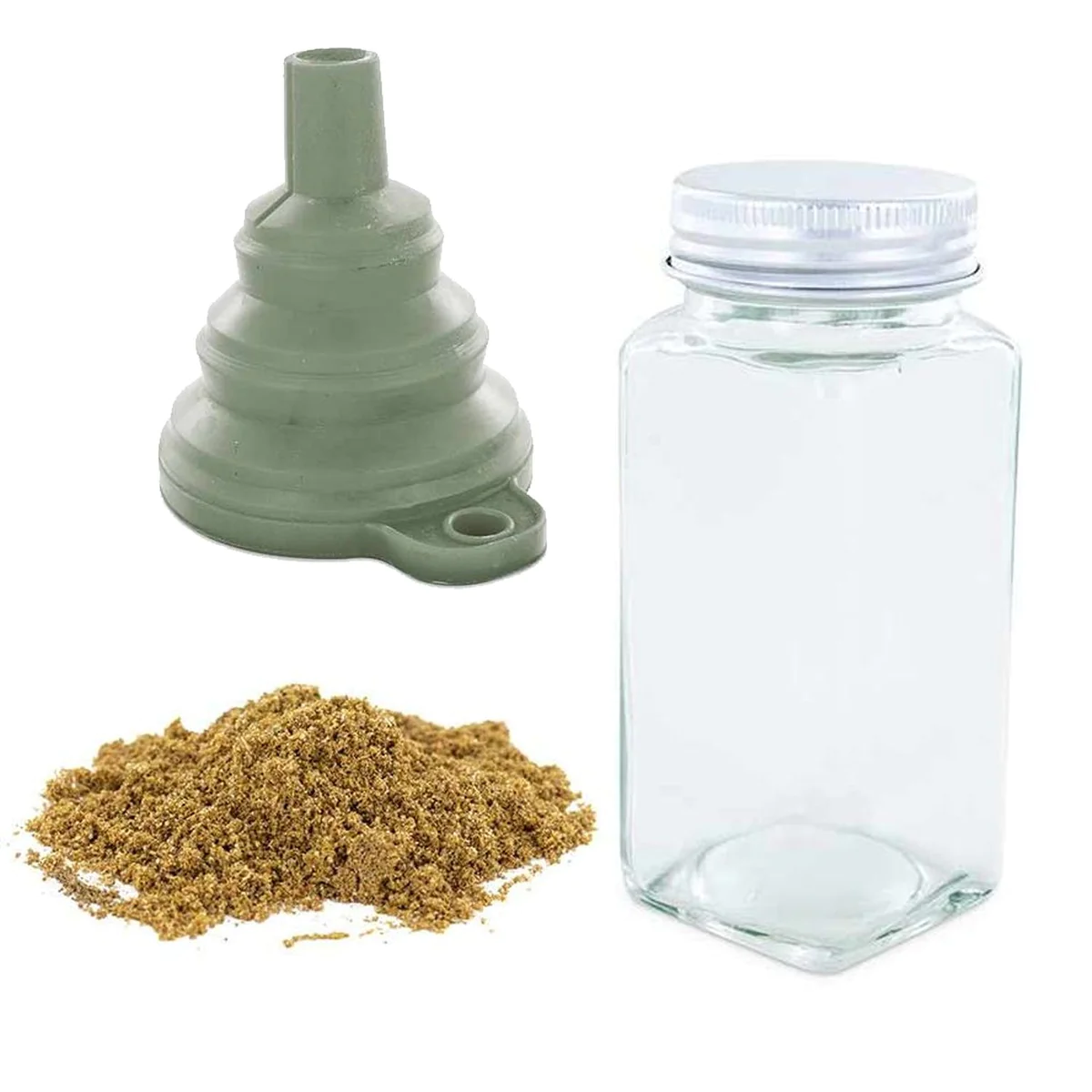 Flacon à épices poudreur + entonnoir + coriandre moulue 40 g Aromandis