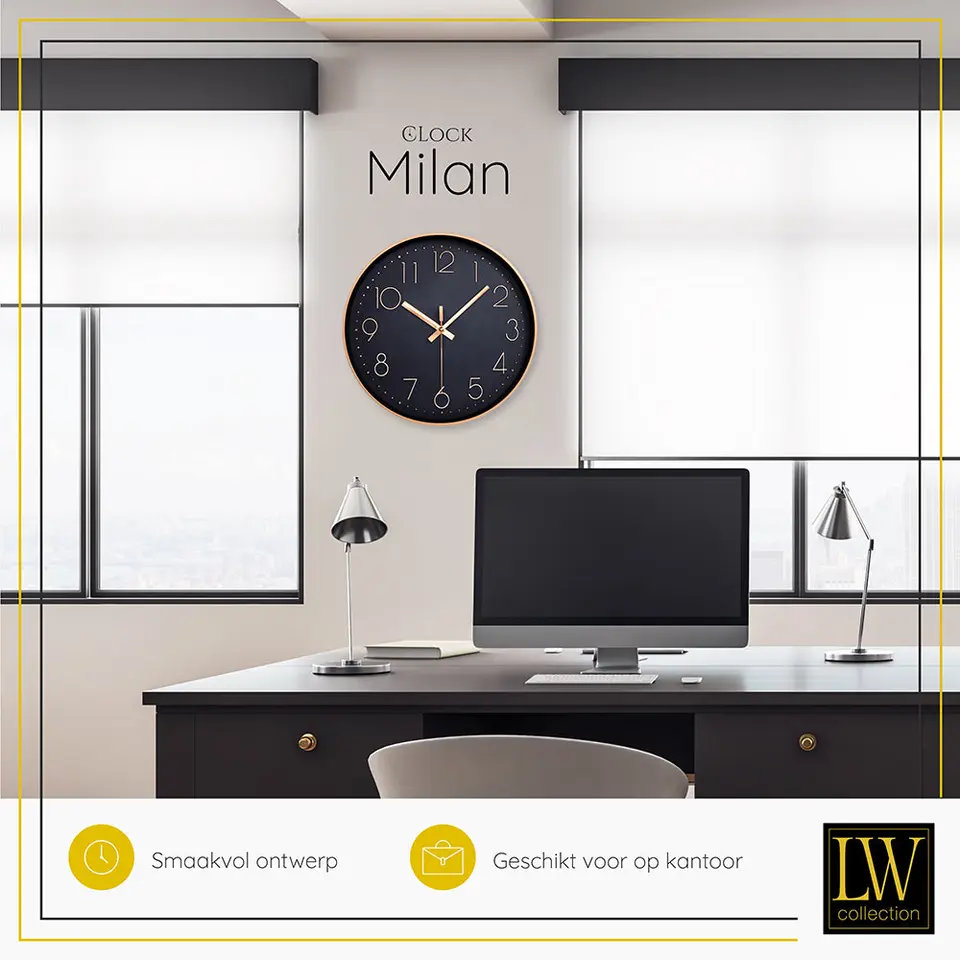 LW Collection Keukenklok Milan rosé 30cm