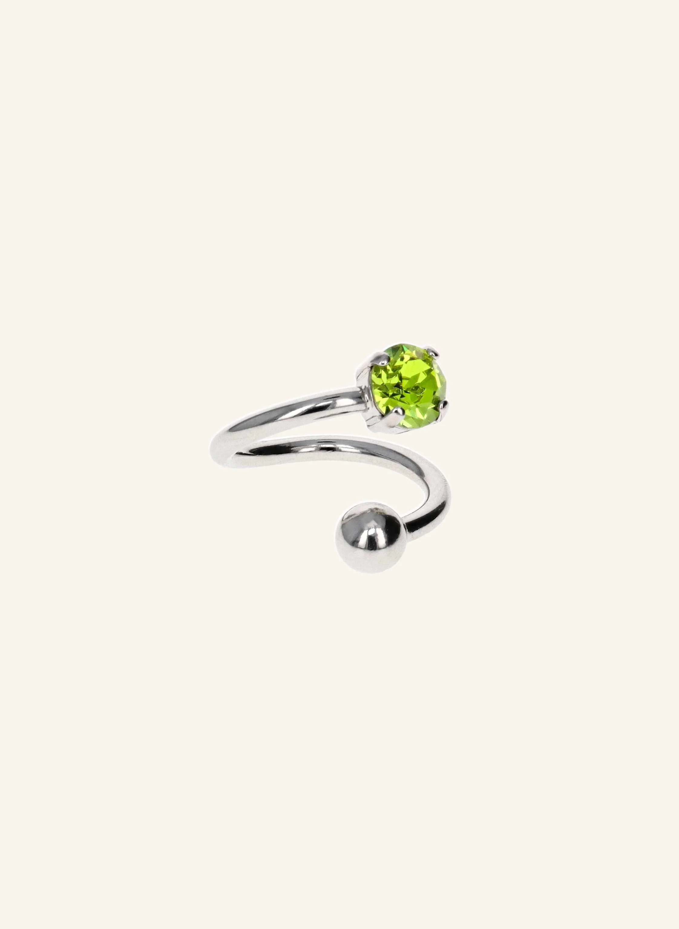 Justine Clenquet Ring JACKIE ACID GREEN by GLAMBOU