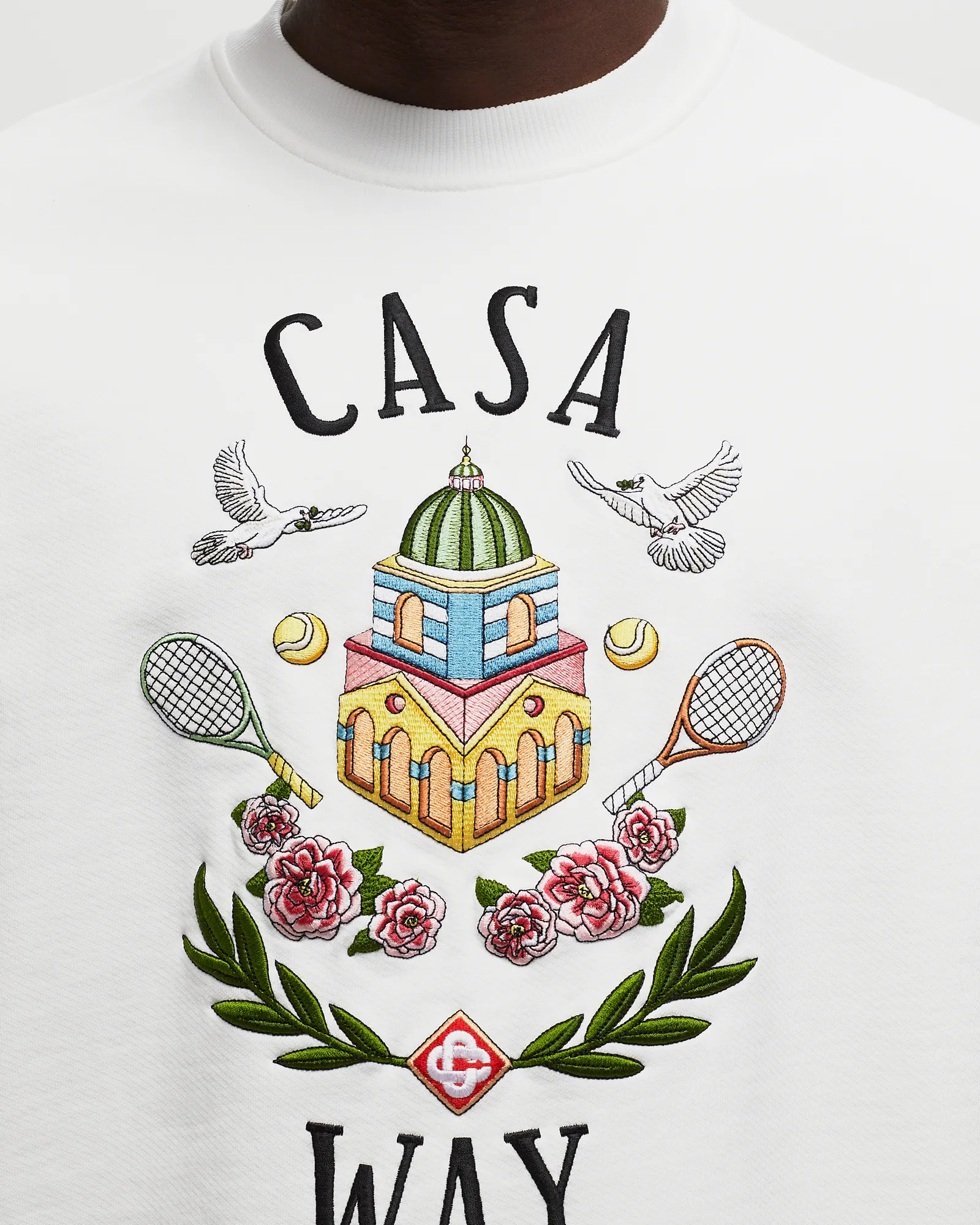 Casablanca CASA WAY EMBROIDERED UNISEX SWEATSHIRT