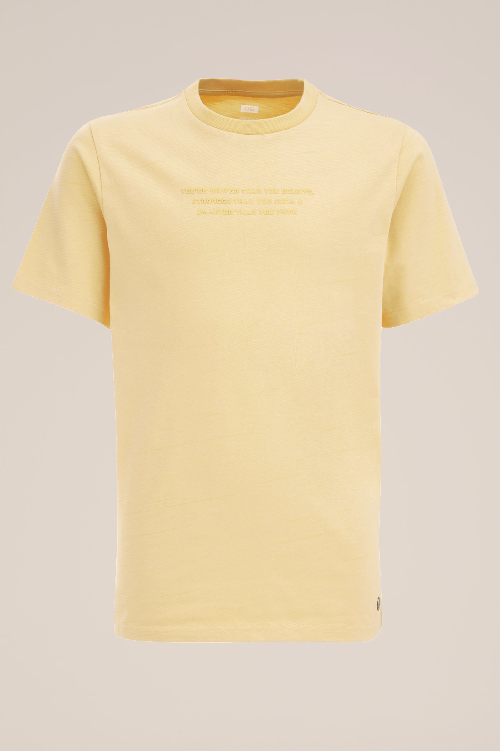 Jongens T-shirt met opdruk WE Fashion Geel