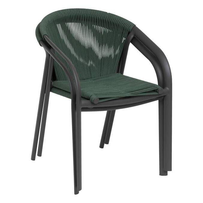 Fauteuil de jardin empilable RIU Vert olive & Graphite