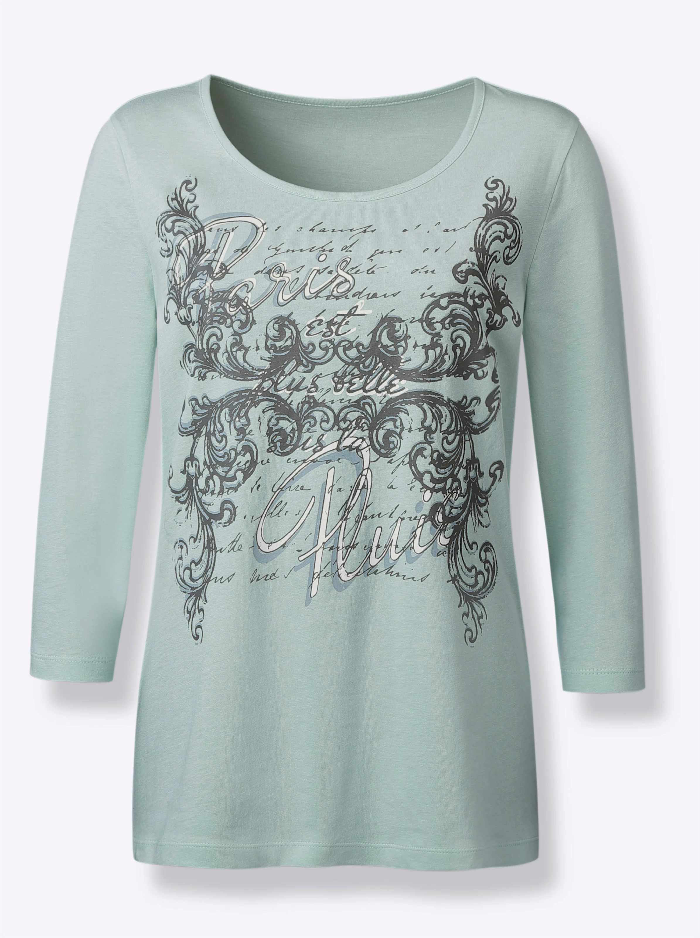 3/4-Arm-Shirt in kalkmint