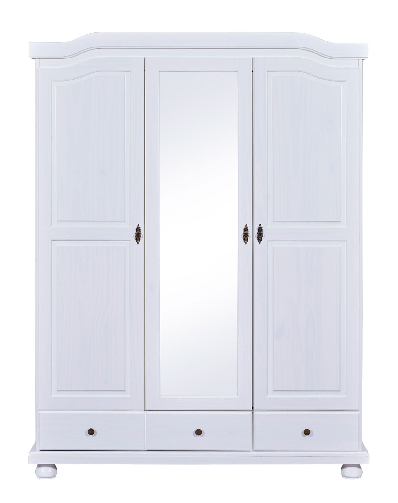 Drehtürenschrank Oskar 150 x 198 cm Kiefer massiv weiß
