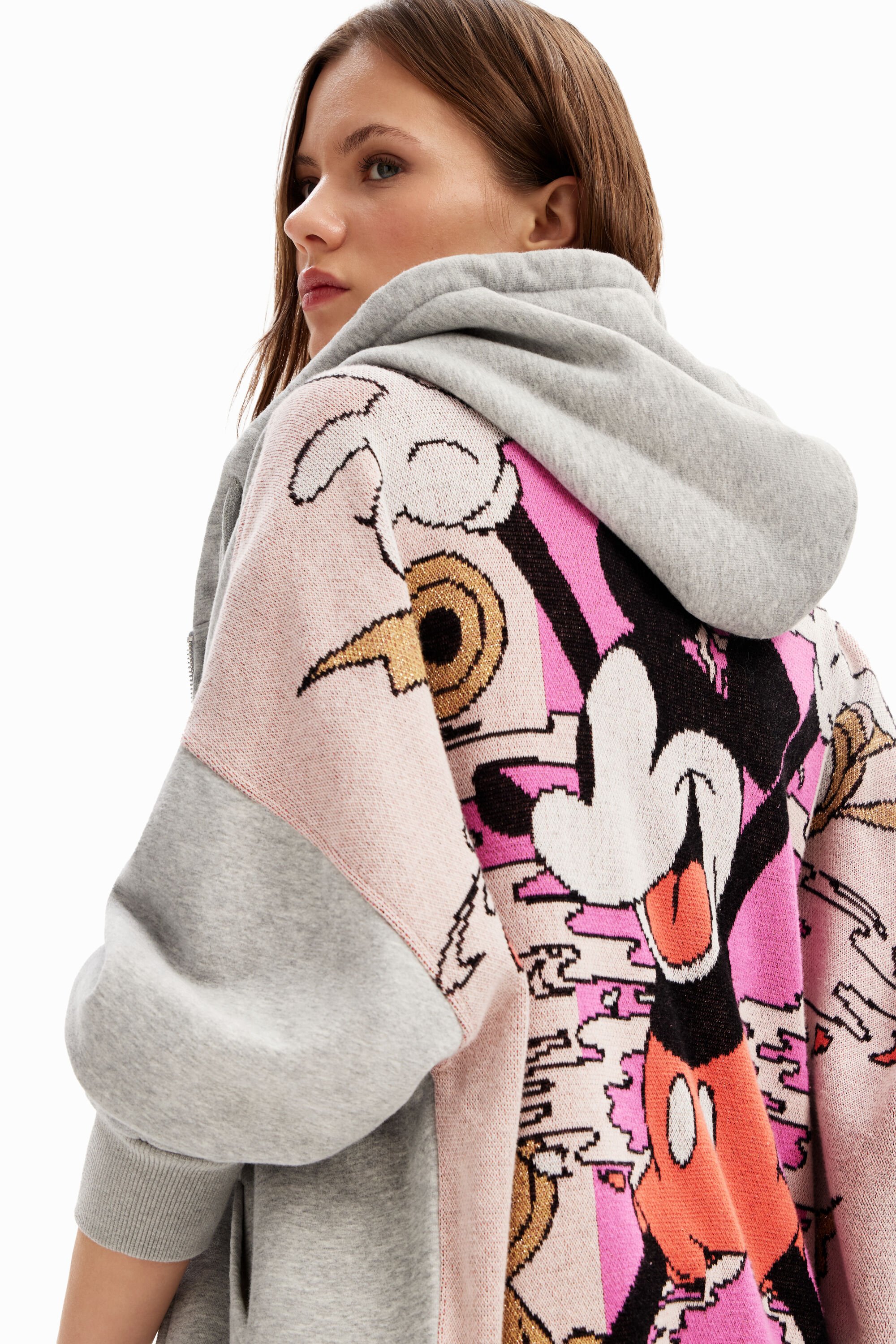 Moletom Mickey Mouse oversized em jacquard