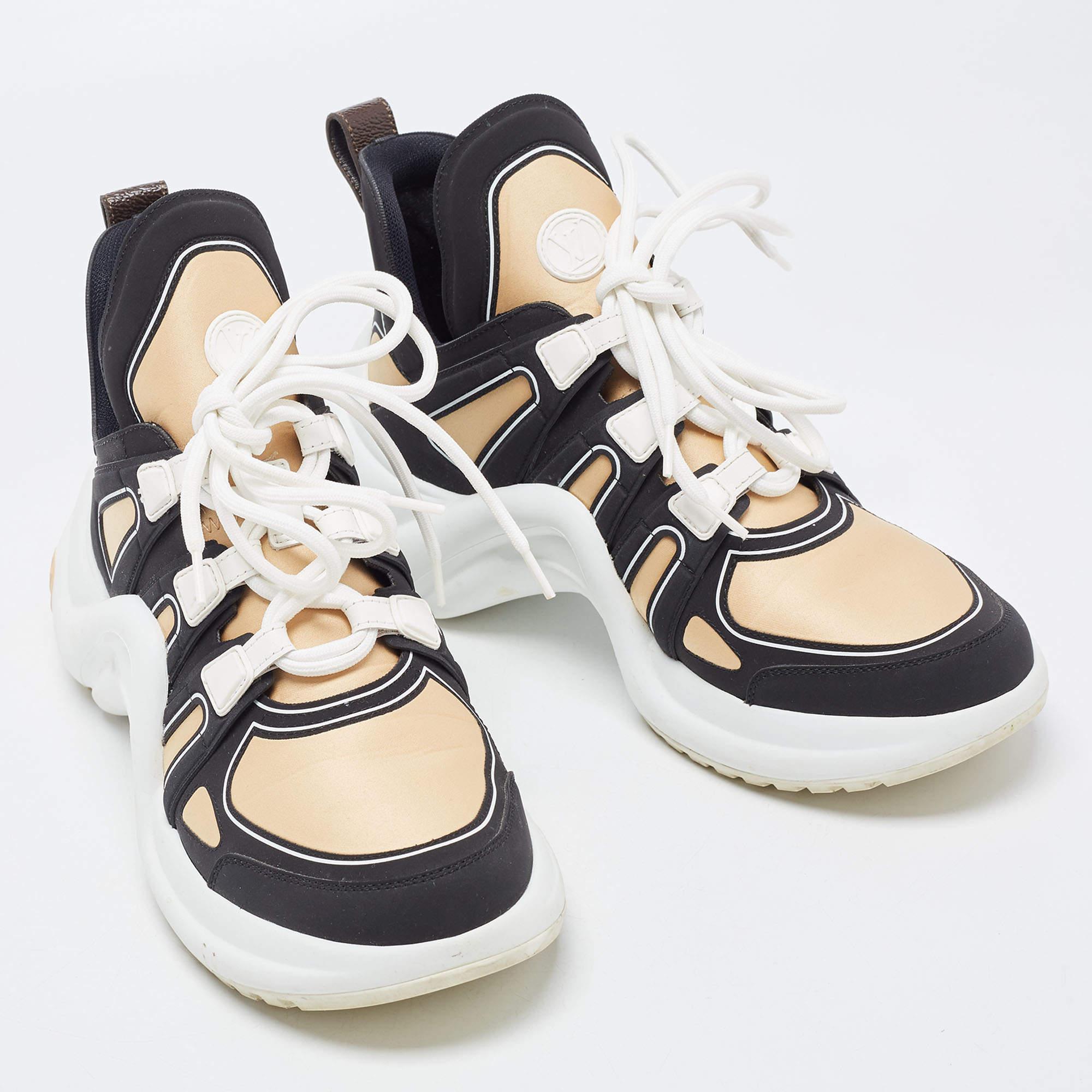 Louis Vuitton Brown/Black Nylon and Leather Archlight Sneakers