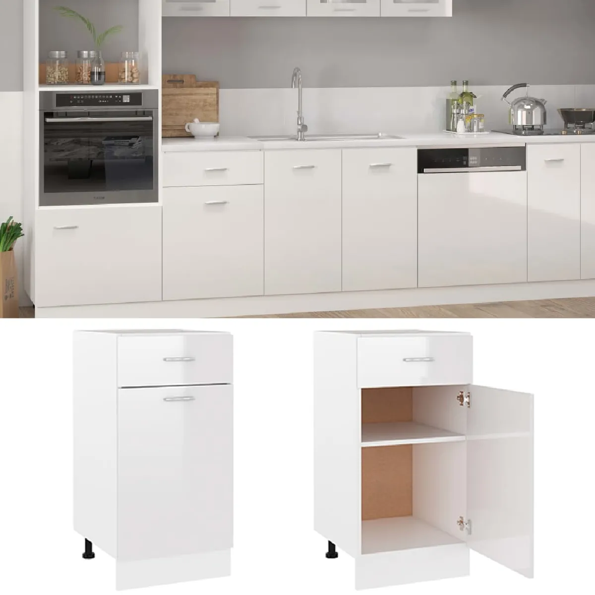 vidaXL Armoire de Plancher Blanc