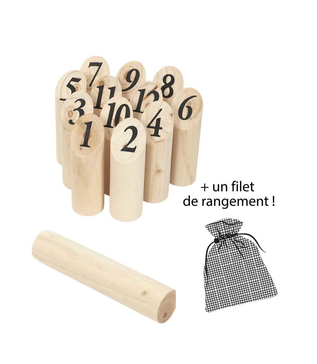 Jeu de quilles en bois nordique