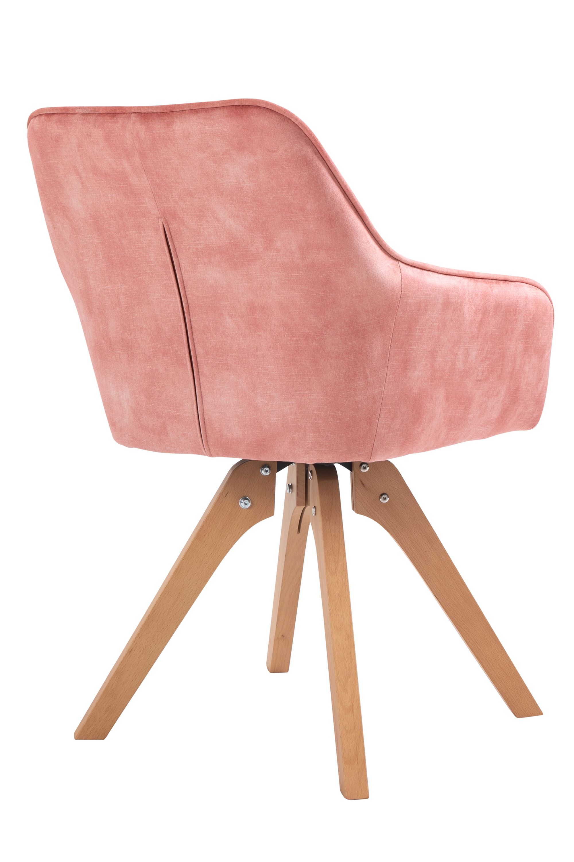 Armlehnstuhl Vintage Samtvelours rose Esszimmerstuhl Wohnzimmer Polster Stuhl