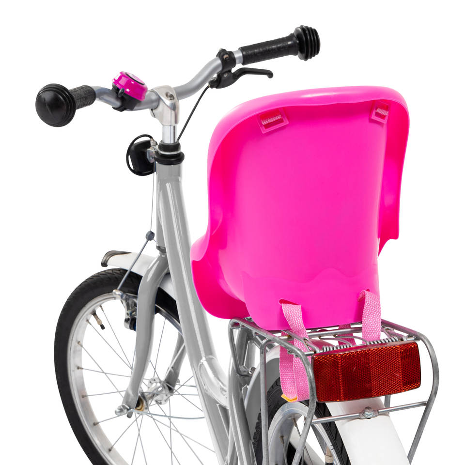 Fietsstoeltje met helm - roze