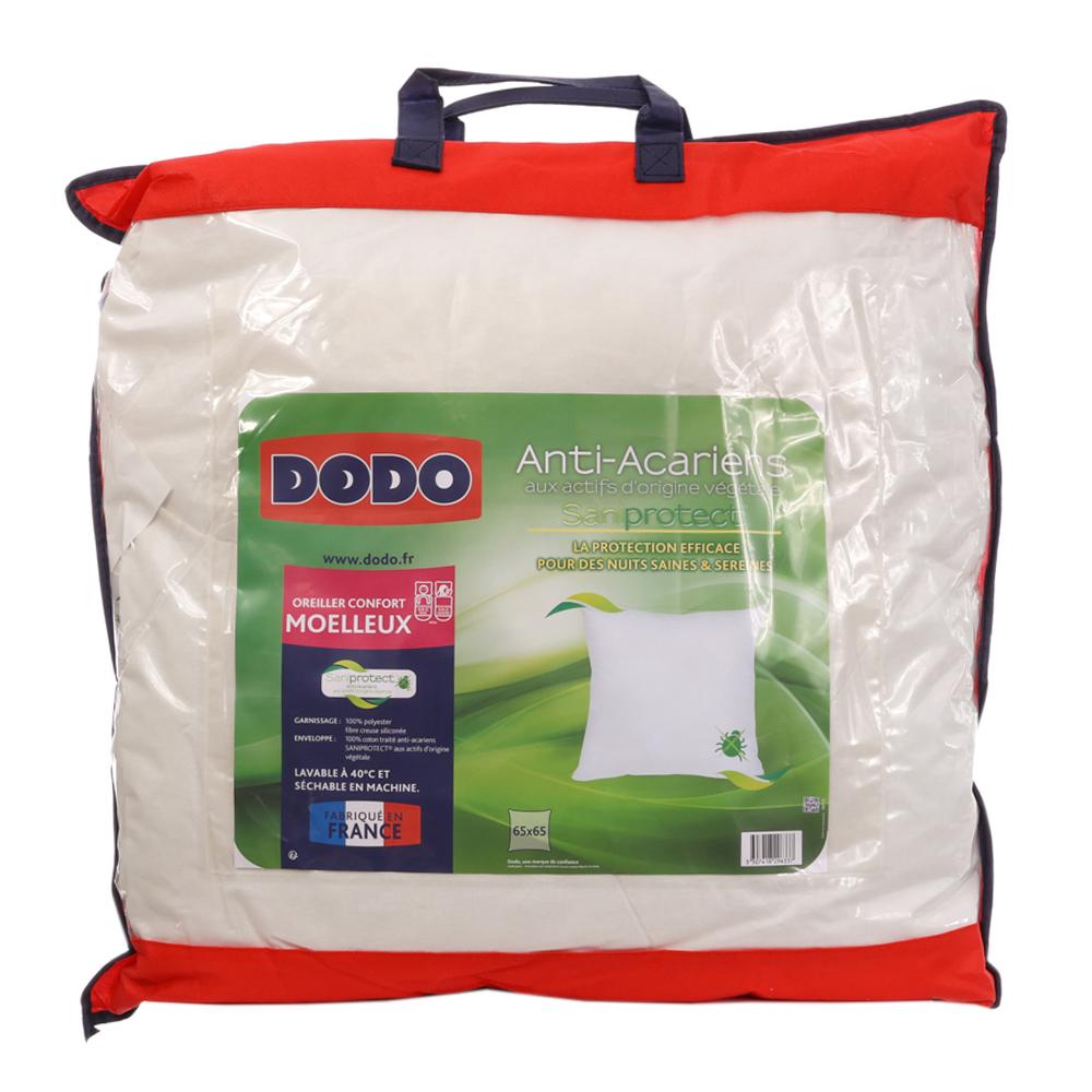 Dodo Oreiller Blanc Synthétique Moelleux Dodo Oreiller 65x65