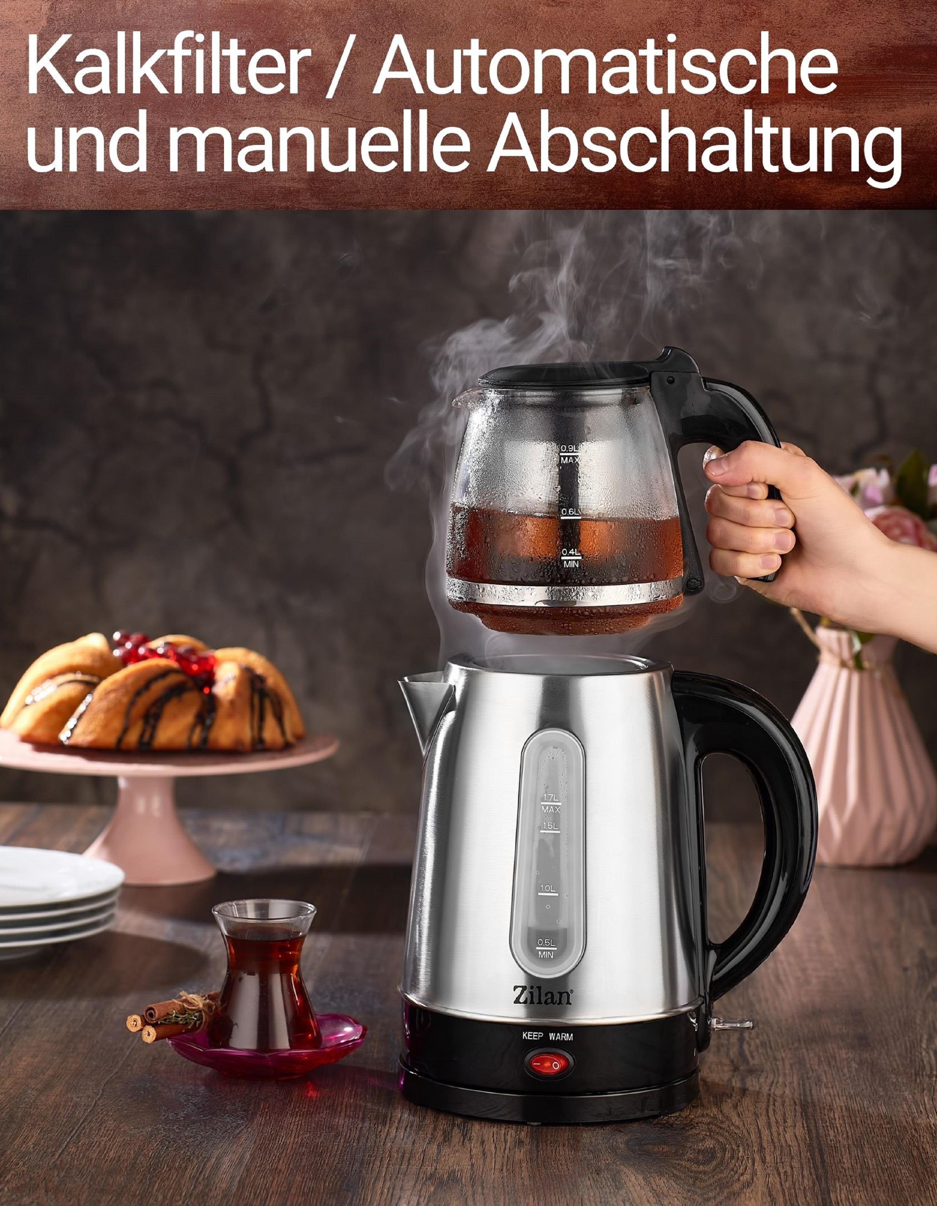 Zilan Teekocher 1,7L 2200W Edelstahl BPA-Frei Teemaschine Kettle