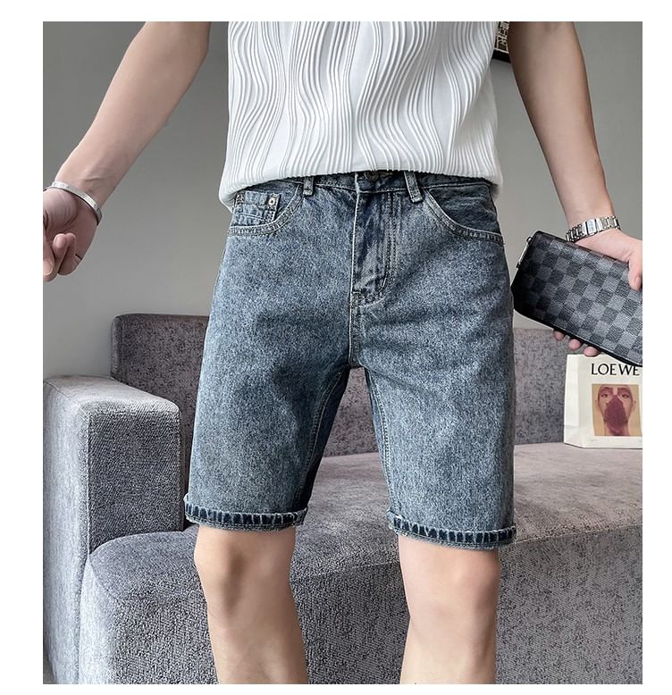 Savenne - Mid Rise Washed Denim Shorts