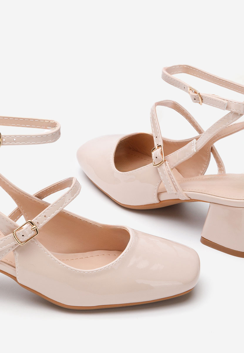 Chaussures à talon épais beige Linares