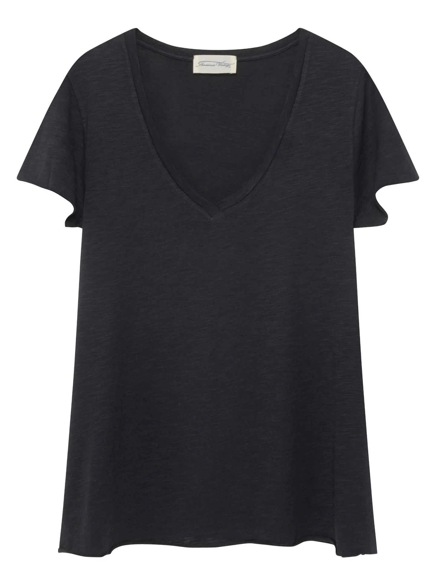 JACKSONVILLE - Tee-shirt col V en coton mélangé | Noir