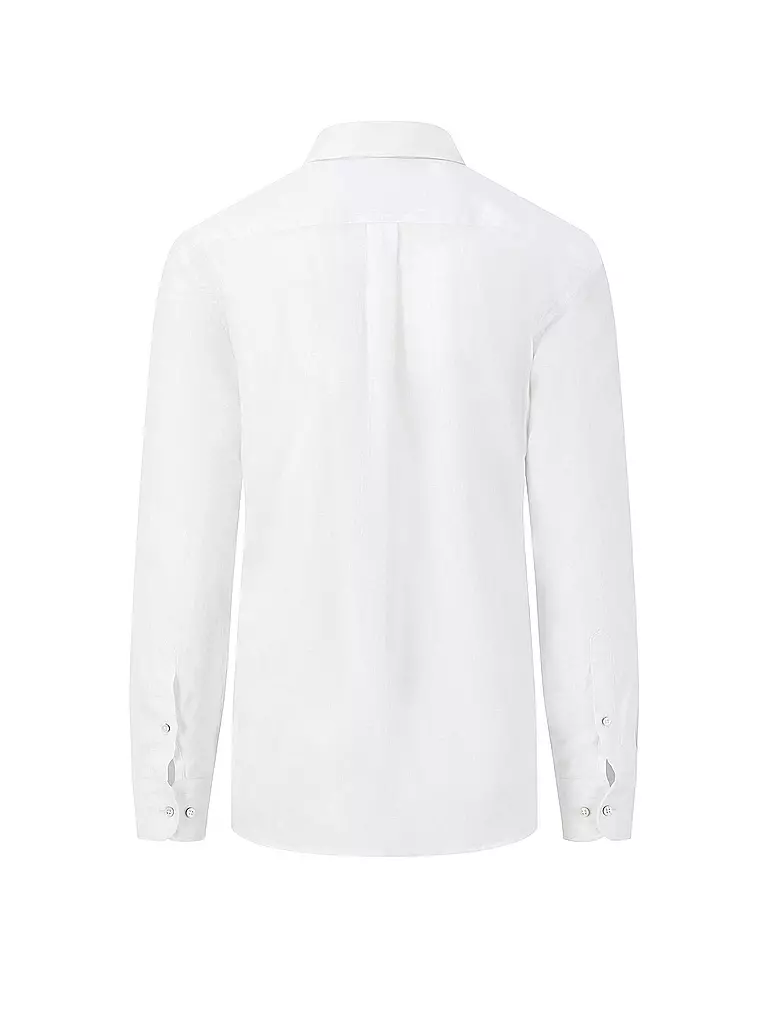 FYNCH HATTON Leinenhemd Casual Fit weiss