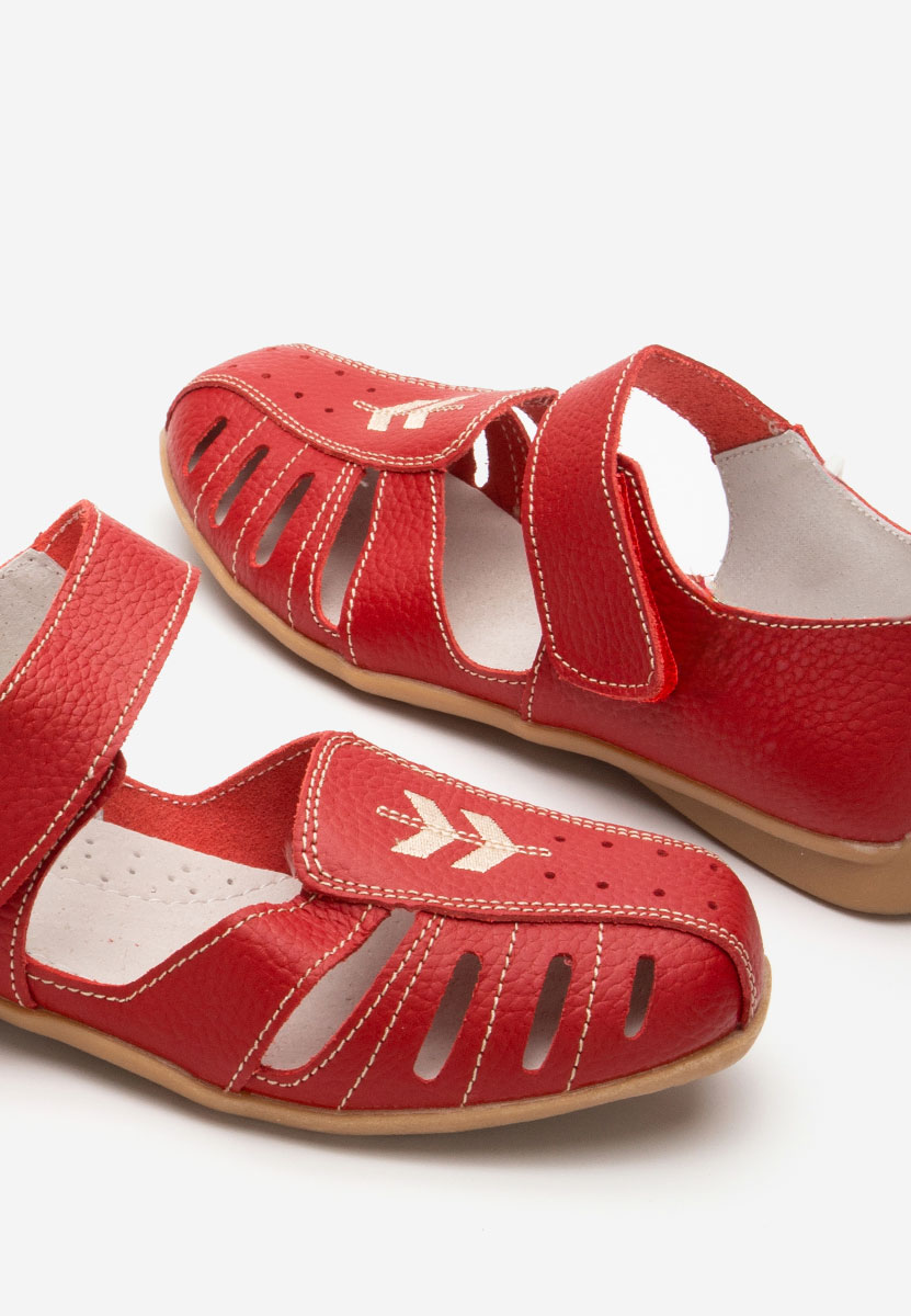 Ballerines en cuir rouges Emmeline