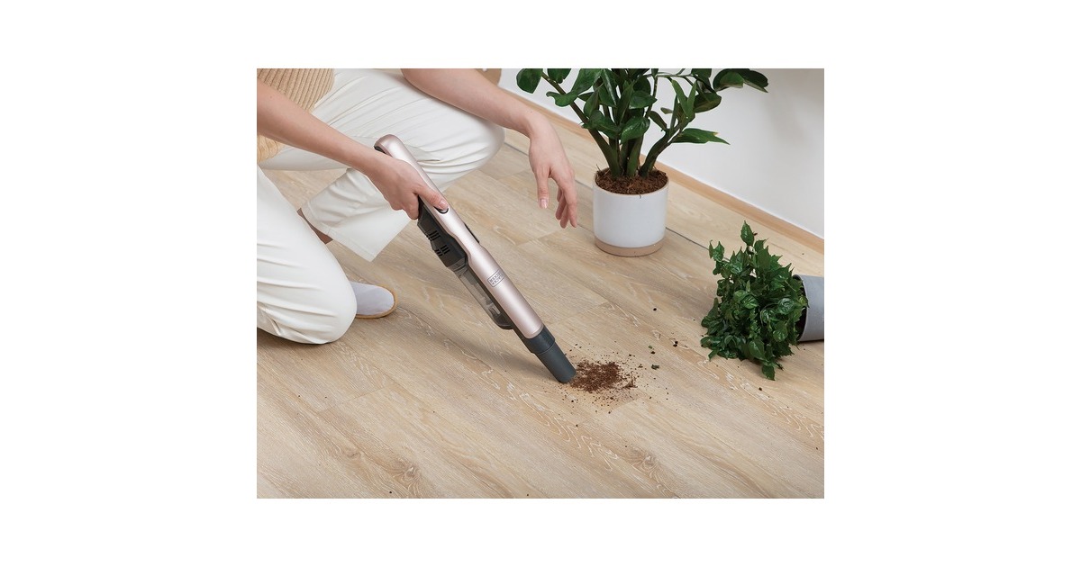 BLACK+DECKERDVC320BRG 12V 2.0Ah Brushless Kruimeldief met accessoires handstofzuiger  (Roségoud/grijs)