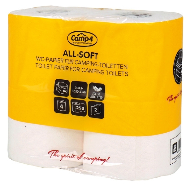 Toilettenpapier All-Soft - 2-lagig - 250 Blatt pro Rolle - 4 Rollen
